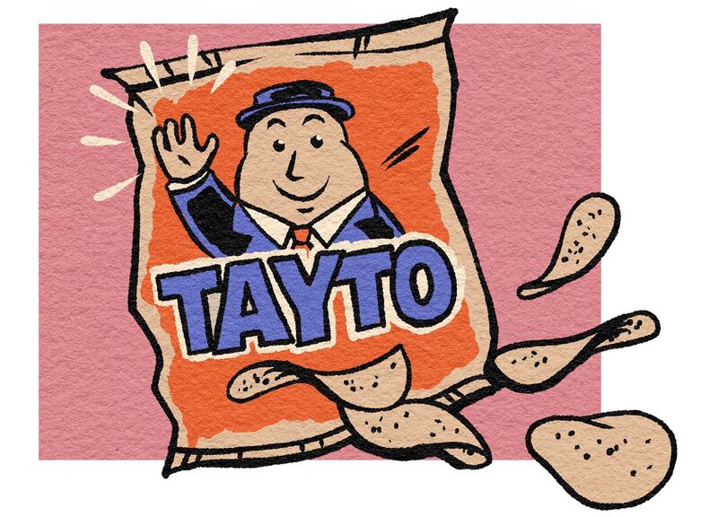 What is Mr Tayto? Is he a potato, a potato-themed human man or an alluring but cursed human-potato hybrid? Illustration: Lauren O’Neill