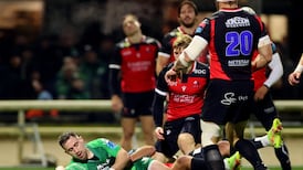 Jack Carty singing a happy song as he passes Eric Elwood’s record in Connacht win