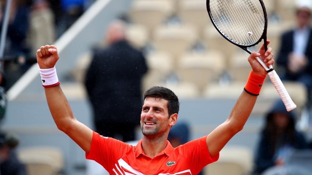 Novak Djokovic is into the French Open quarter-finals after a straight set victory over Jan-Lennard Struff. Photograph: Julian Finney/Getty
