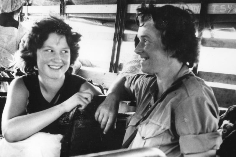 Dervla Murphy with her daughter, Rachel, then 14, in Madagascar