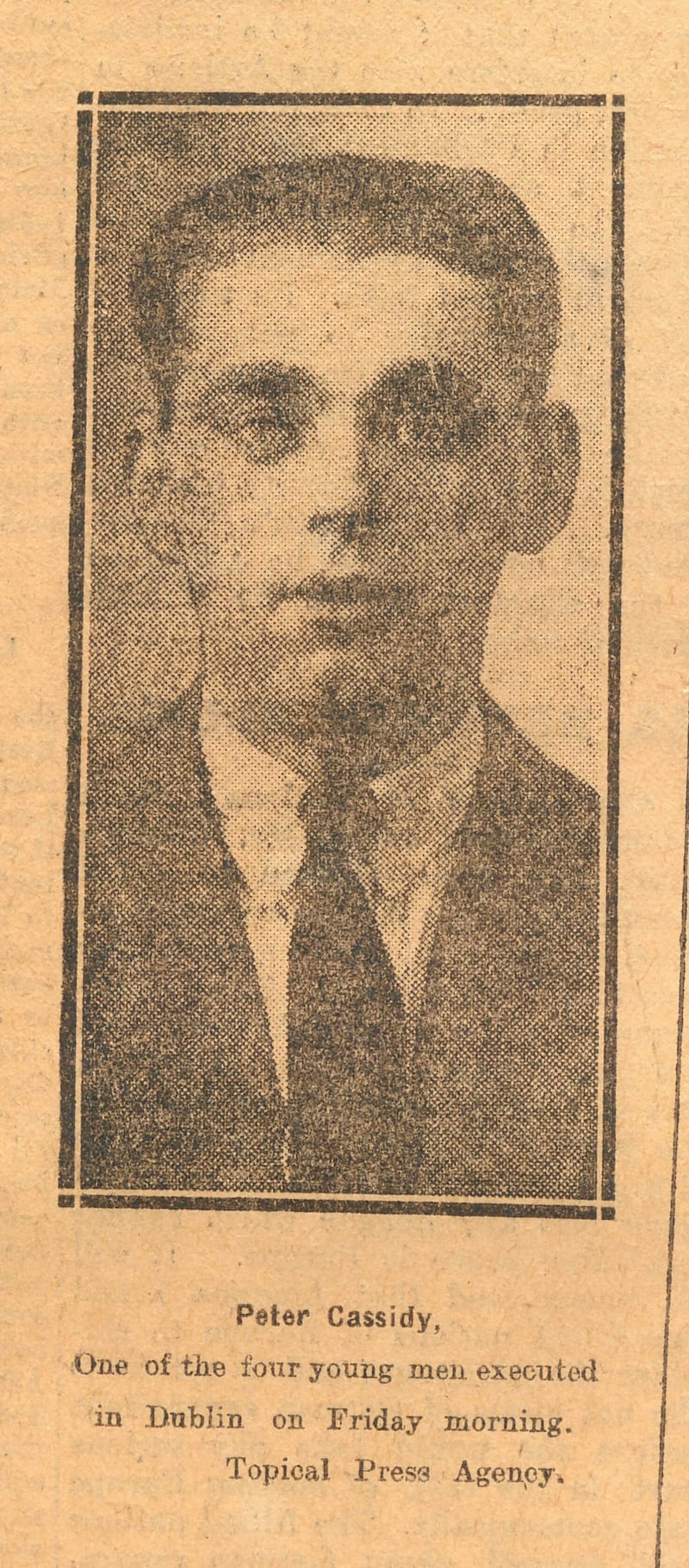 Peter Cassidy, the oldest of the four executed on November 17th, was 21