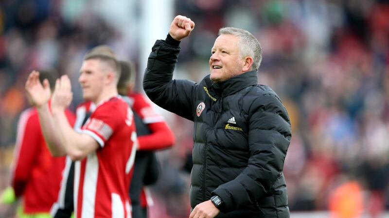 Chris Wilder, manager of Sheffield United. Photograph: Nigel Roddis/Getty