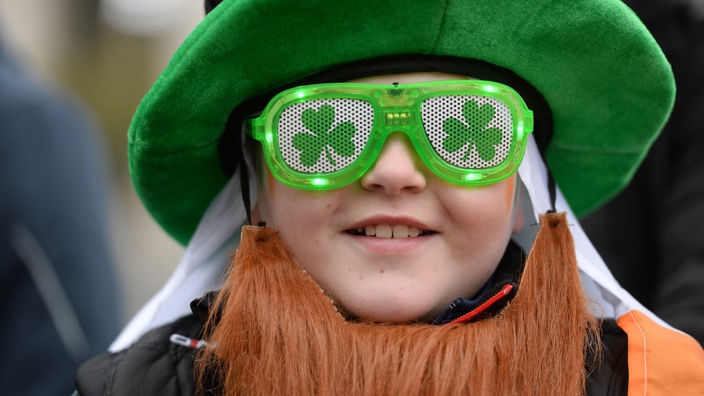 Caolan McKenna, of Tyrone, enjoying the 2018 St Patrick’s Festival parade in Dublin. File photograph: Dara Mac Dónaill