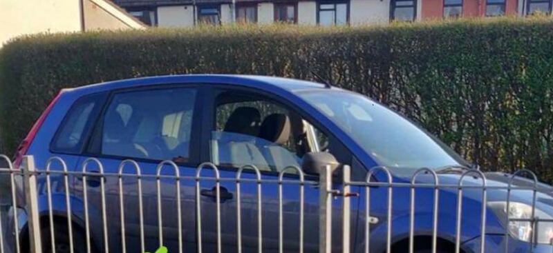 Two blue Ford Fiesta cars are believed to have been used during the attempted murder of senior detective John Caldwell. Photograph: PSNI