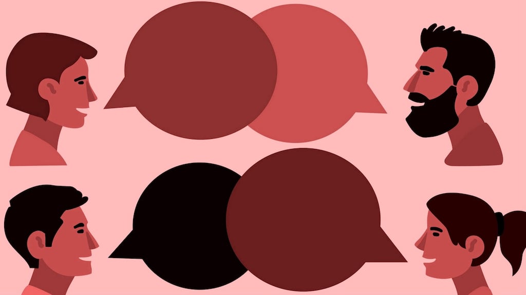 Talk, talk: to have someone else to share our reality with is a deep need in human relationships. Illustration: iStock