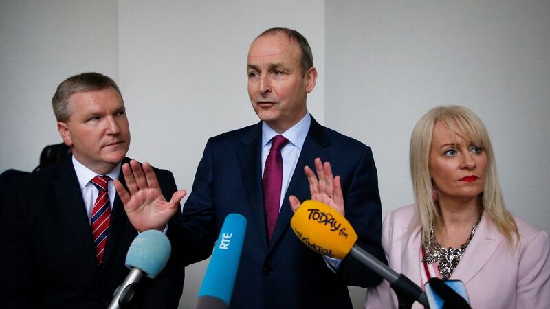 Fianna Fáil Leader Micheál Martin speaks to reporters at Leinster House after Mr Varadkar confirmed the election will be held on February 8th.  Photograph: Nick Bradshaw/The Irish Times