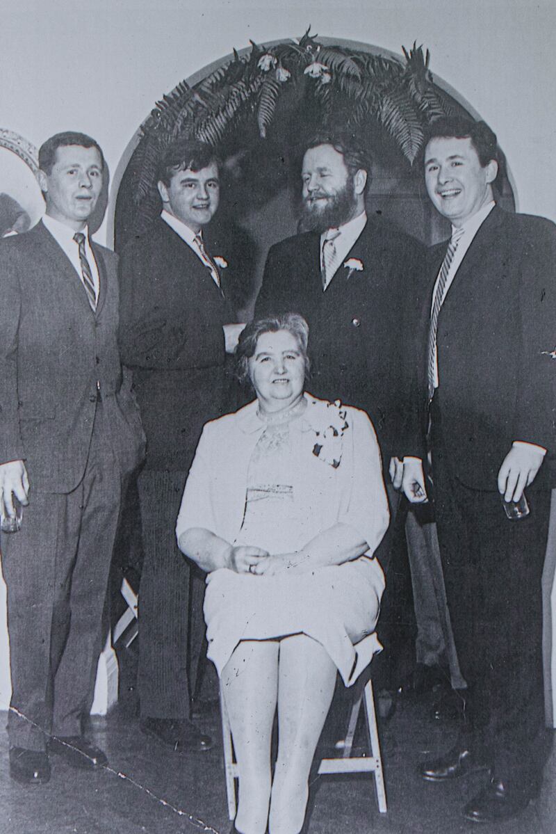 A photograph showing, Alphie, Mike, Malachy and Frank McCourt with their mother, Angela, in 1968. Photograph: Haruka Sakaguchi/The New York Times