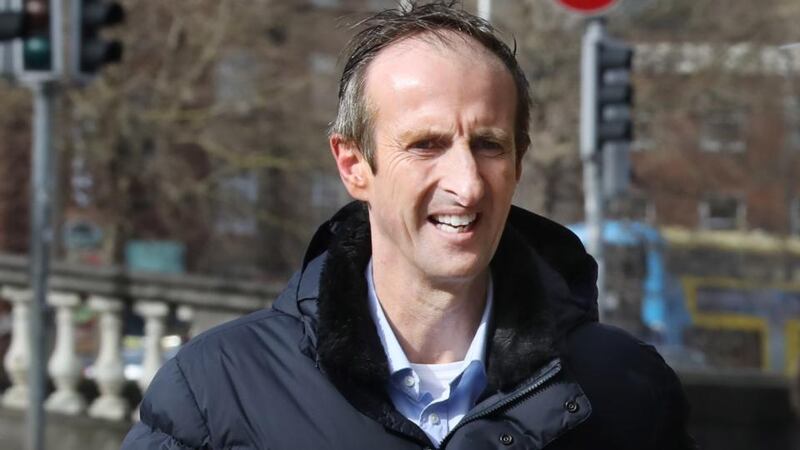 Richard Collins  leaving the Four Courts after his High Court action: Mr Justice Kevin Cross  approved a €400,000 settlement for the family arising out of his wife’s death. Photograph: Collins Courts