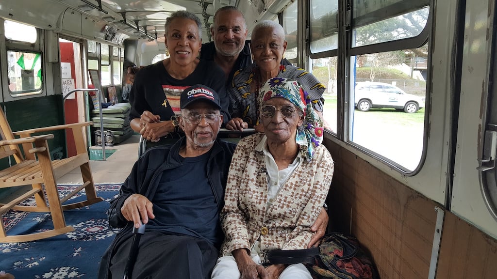 Martha White, right, in 2018 when she reunited with civil rights activists and other residents of Baton Rouge. Photograph: Russell L Kelly snr