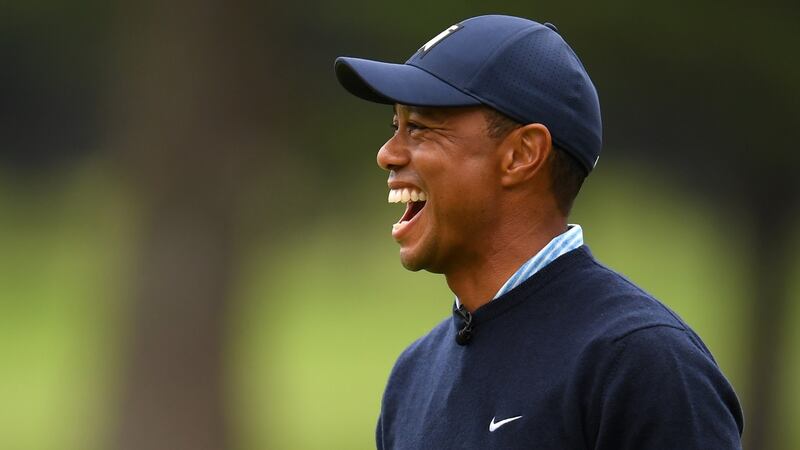 Tiger Woods played his first competitive round of golf in two months at the Japan Skins. Photograph: Atsushi Tomura/Getty