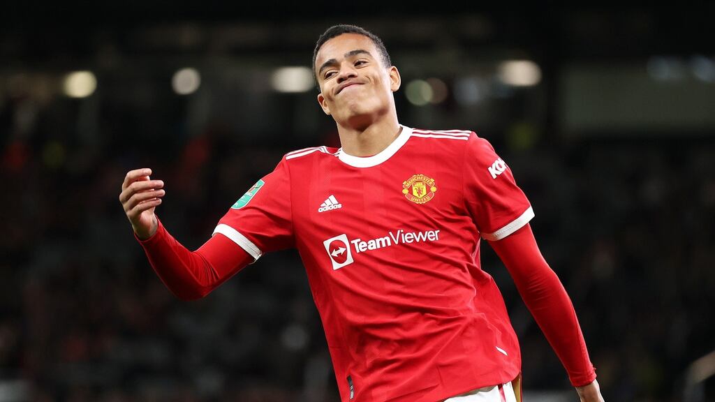 Mason Greenwood came off the bench but couldn’t prevent Manchester United from losing 1-0 to West Ham at Old Trafford. Photograph: Alex Pantling/Getty