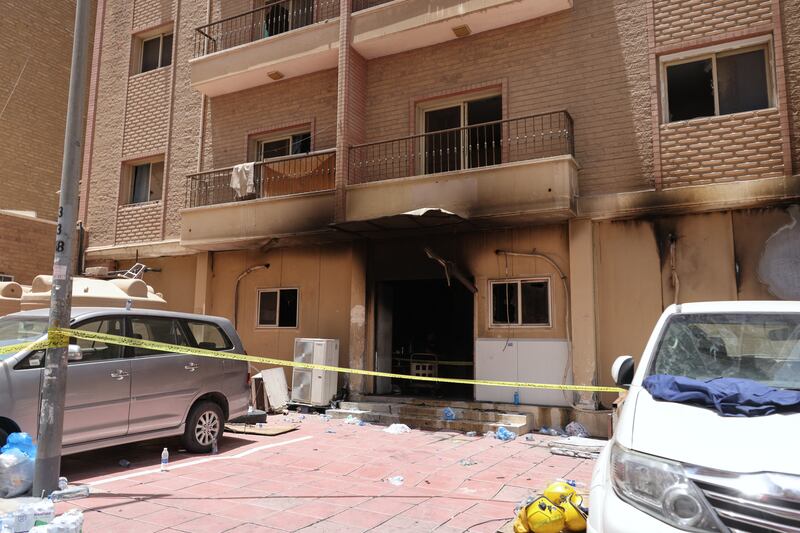 The building which was engulfed by fire, in Kuwait City, on June 12th. Photograph: Yasser al-Zayyat/AFP via Getty Images