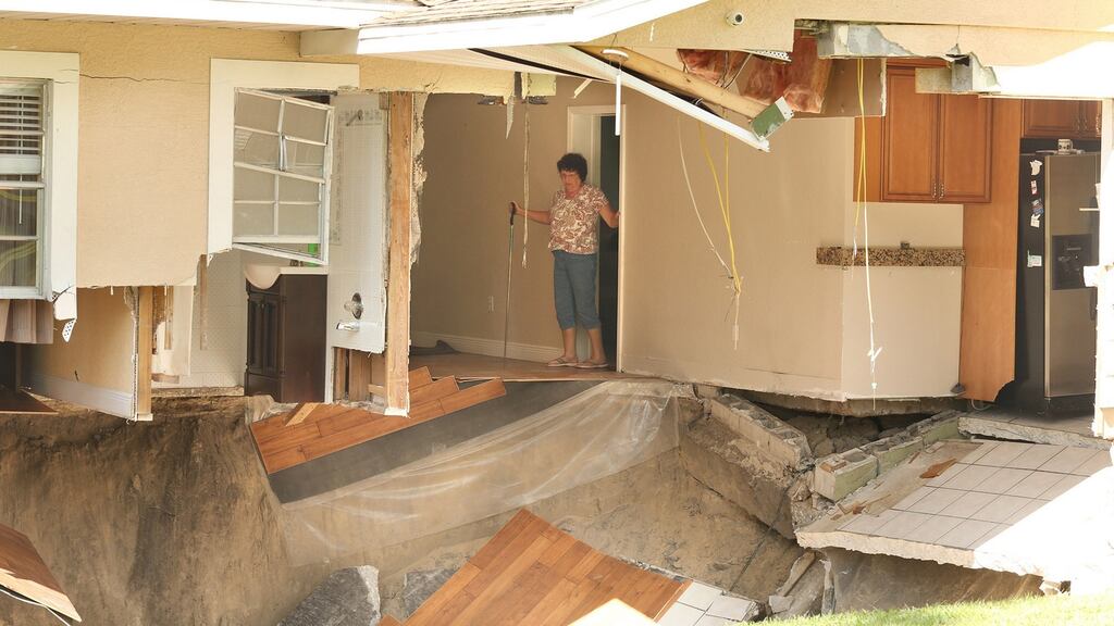 Sinkhole from Hurricane Irma in 2017. Photograph: Getty