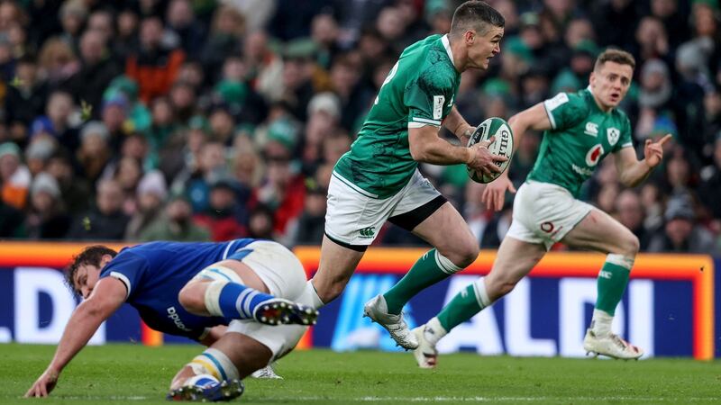Ireland captain Johnny Sexton in action against Italy. Photograph: Dan Sheridan/Inpho