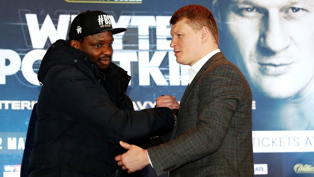 British heavyweight Dillian Whyte’s rematch against Alexander Povetkin has been postponed after the Russian tested positive for Covid-19. Photograph:  Martin Rickett/PA Wire