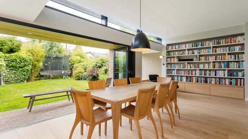 Folding patio doors open to the garden