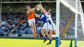 Ross Munnelly swings it around for Laois against Armagh