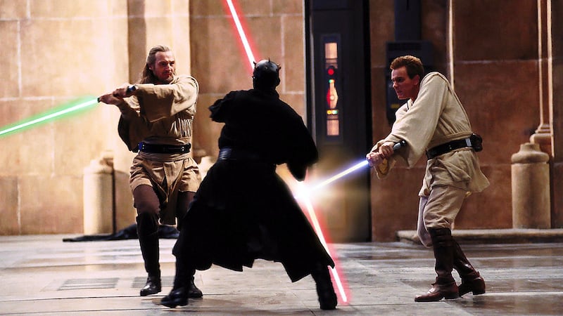 Liam Neeson, Ray Park and Ewan McGregor in a scene from Star Wars: Episode I - The Phantom Menace (1999). Photograph: Lucasfilm