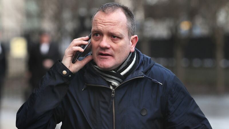 Aaron McCone, son of John Harbinson who was beaten to death by loyalists, leaving Laganside Courts in Belfast. Photograph: Brian Lawless/PA Wire.