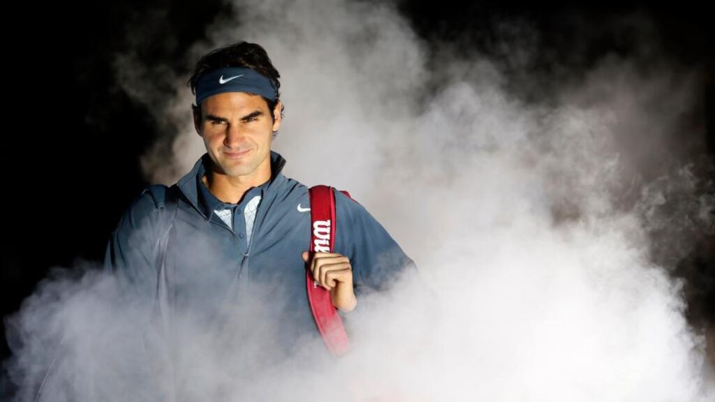 Roger Federer of Switzerland beat  Richard Gasquet of France at the ATP World Tour Finals at the O2 Arena in London. Photograph: Stefan Wermuth/Reuters
