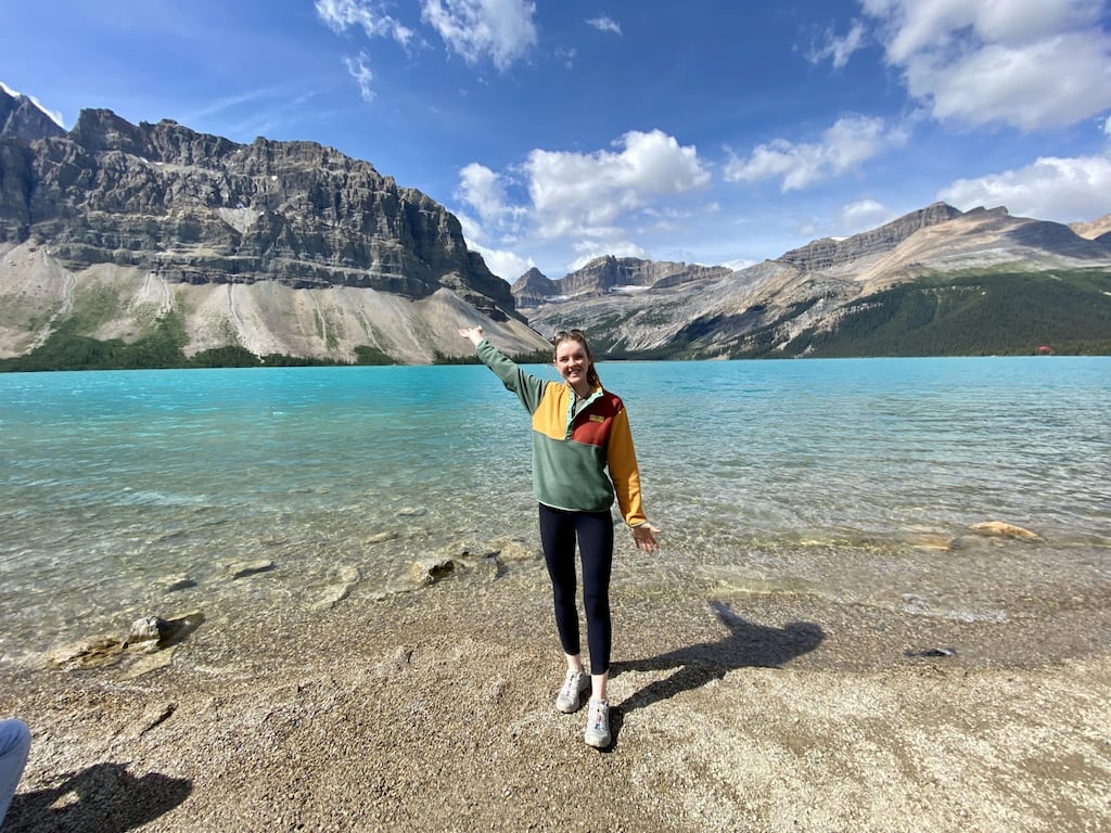 Doireann Ni Siochru on a road trip at Banff National Park, Canada.  'Joanne and Vogue’s podcast kept me company, their familiar laughter carrying a part of home far away from home.'
