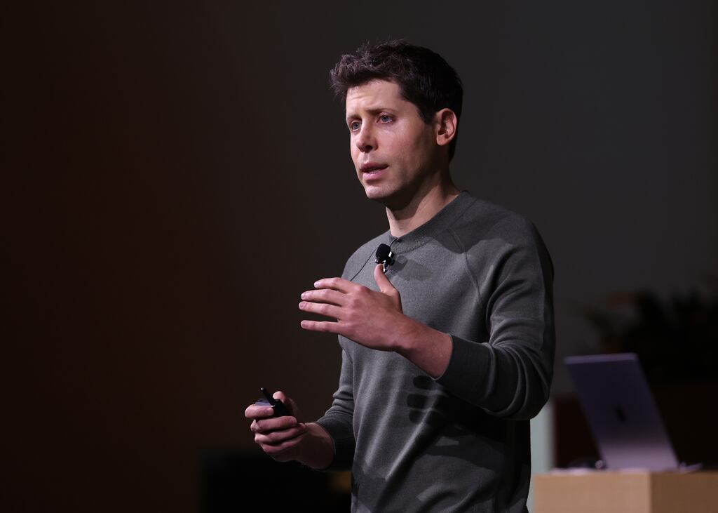 Sam Altman is back in the hot seat at OpenAI after a turbulent week that saw him ousted, hired by Microsoft and invited back to lead the company behind ChatGPT. Photograph: Justin Sullivan/Getty Images