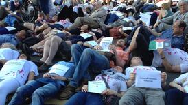 ‘Die-in’ rally held by pro-Palestinean activists in Dublin