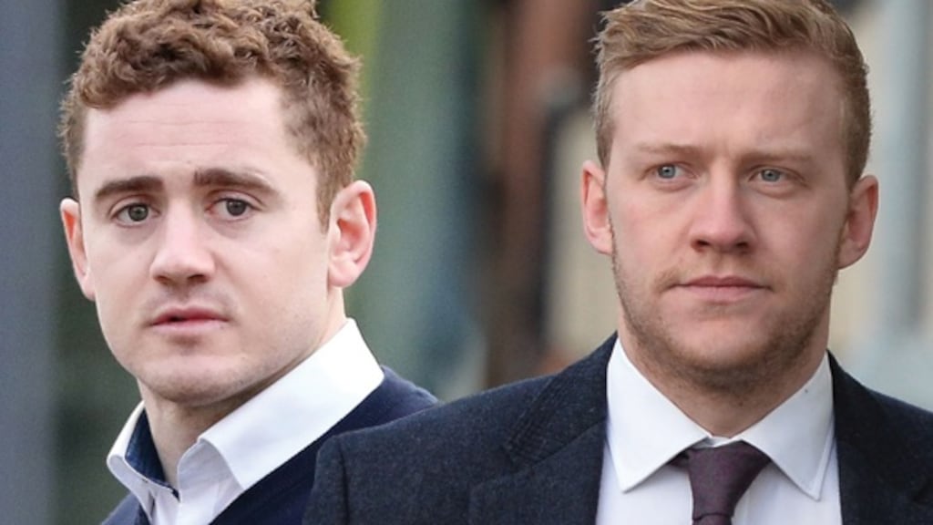 Paddy Jackson (left) has pleaded not guilty to rape and sexual assault; Stuart Olding (25) denies one count of rape.