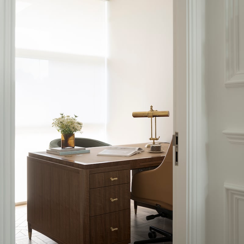 'If you work from home, try to set up your workspace near a window for optimal natural light.' Home office designed by Optimise Design