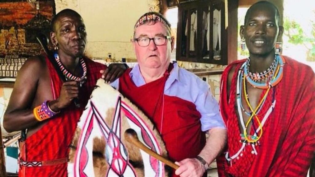 Former Fianna Fáil TD Noel O’Flynn who was honoured by being made a tribe leader last week in Kenya in recognition, according to Cork businessman Michael Mulcahy’s Facebook posting, of his support for businesses in the east Africa country. In case anyone was wondering, wrote Mulcahy in a post with this photograph, he did not know whether O’Flynn, when attending future events in Cork, would have to be addressed as Chief