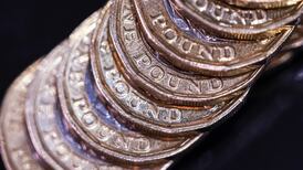 Sterling weaker against euro, hits two-week high against dollar