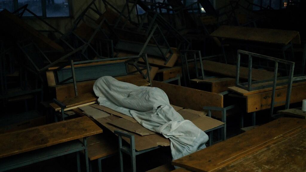 A man, who fled the violence in Ethiopia’s Tigray region, sleeps in a classroom at May Weyni secondary school, that turned in to a Internal Displaced People (IDP) camp registering 10,500 people, in Mekele, the capital of Tigray region, Ethiopia, on June 23rd. Photograph: Getty Images
