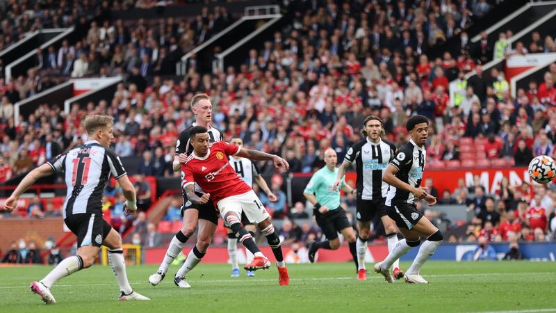 Jesse Lingard scores United’s fourth. Photo: Clive Brunskill/Getty Images