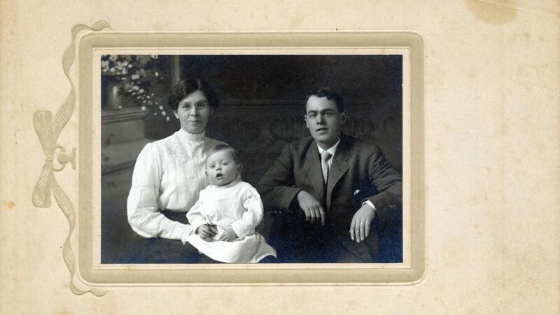 Family: Joyce’s brother Charles with his first wife, Mary, and their first child, James, in 1909