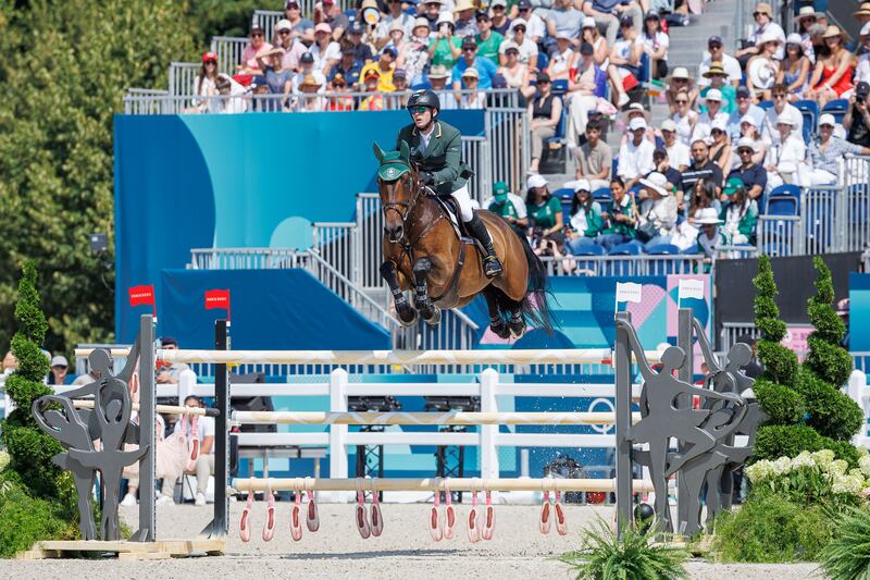 Ireland’s Daniel Coyle on Legacy in the jumping team qualifier at Château de Versailles, Paris, on Thursday. Photograph: Libby Law/Inpho