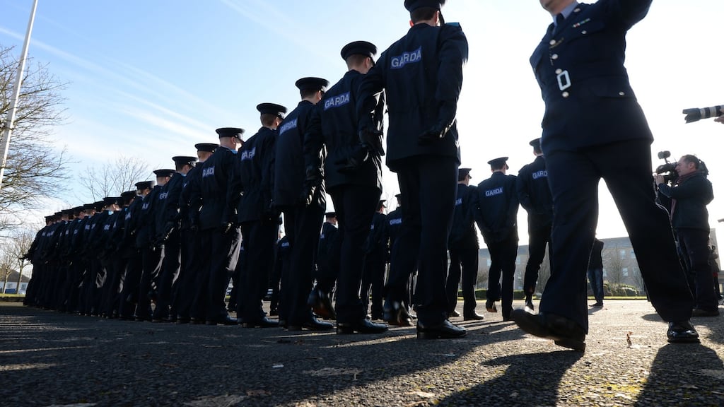 Garda recruits in 2015. Photograph: Dara Mac Dónaill