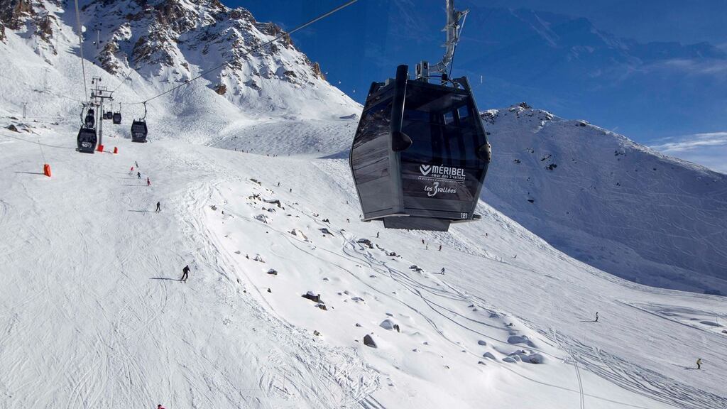 A general view shows the slopes ‘Chamois’ (L) and ‘Biche’ (R), and a off-piste area with rocks (C) where seven-time Formula One champion Michael Schumacher was injured in a skiing accident. Photograph: Emmanuel Foudrot/Reuters