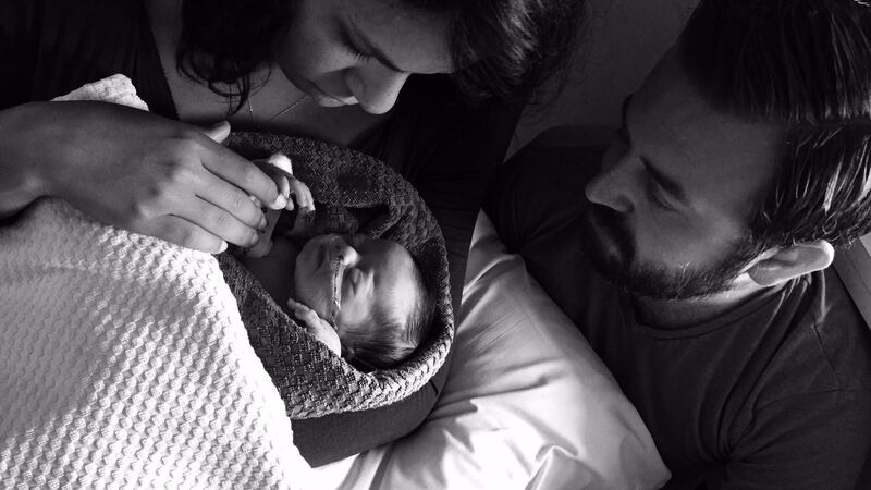 Tatiana Da Silva Souza and Tomás Fay with their daughter Lorena in August 2016. Photograph: Tom Fay