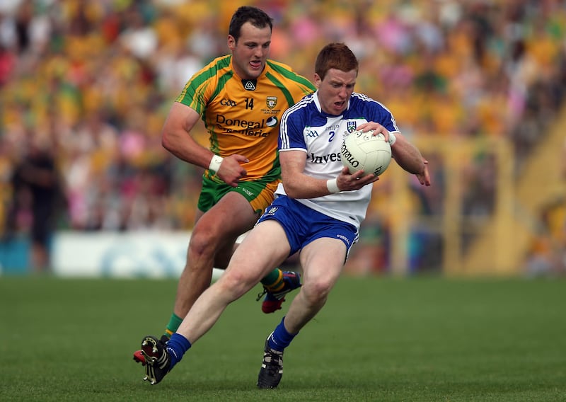 Kieran Duffy in action for Monaghan against Donegal in the Ulster SFC final in 2013. Photograph: Donall Farmer/Inpho