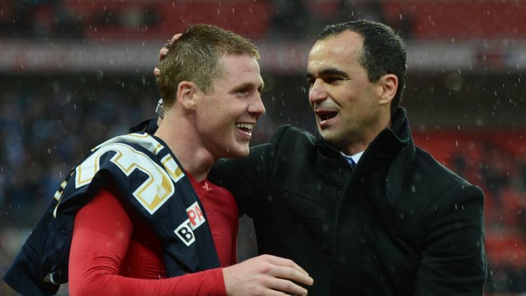 Roberto Martinez and James McCarthy are reunited at Everton. Photograph: Michael Regan/The FA/The FA via Getty Images
