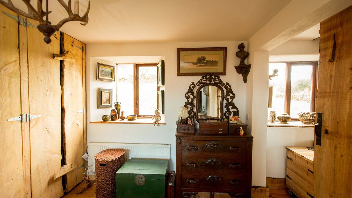 Much of the wood used in the interior of the house came from two western hemlock trees. Photograph: James Connolly