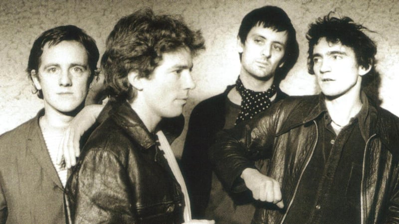 The Atrix: Hugh Friel, Chris Green, Dick Conroy, John Borrowman. “Their sound and quirkiness was left-field. Not straight rock ‘n’ roll, something far smarter.”