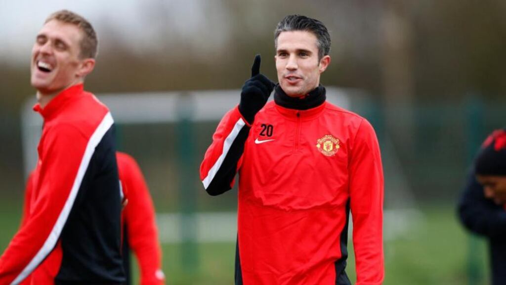 Manchester United’s Robin van Persie could face Sunderland at the weekend. Photograph: Darren Staples / Reuters