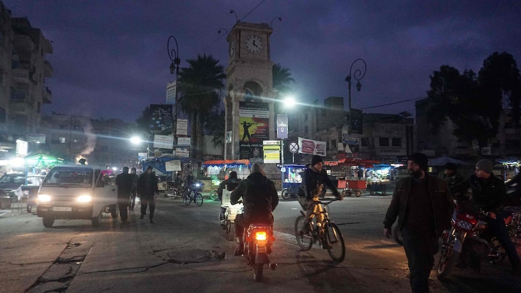 A busy street in the northern city of Idlib, Syria’s mostly rebel-held province. Photograph:   Muhammad Haj Kadour / AFP