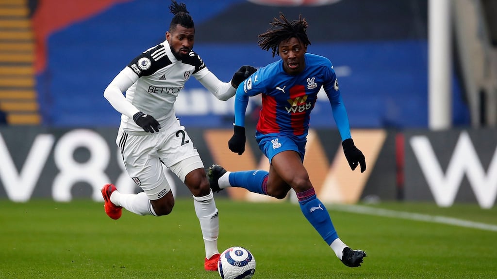 Fulham’s Andre-Frank Zambo Anguissa chases Eberechi Eze during his side’s draw with Crystal Palace. Photograph: Andrew Boyers/PA