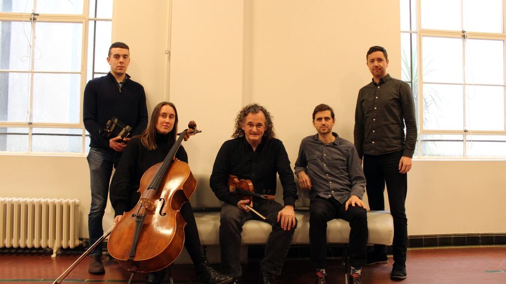 Martin Hayes’s (centre) latest collaboration, The Common Ground Ensemble, is founded in Irish traditional music.