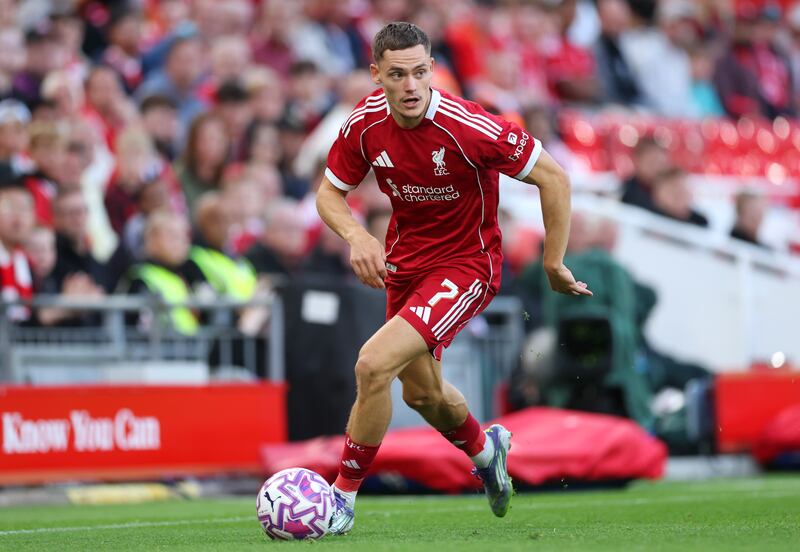 Florian Wirtz of Liverpool during a preseason friendly between Liverpool and Bilbao at Anfield in August. Photograph: Carl Recine/Getty Images