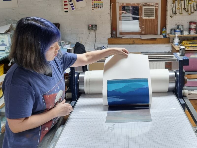 Printmaking at Graphic Studio Dublin.