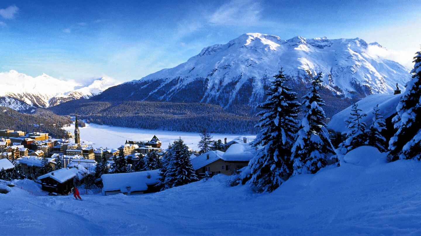 St. Moritz, the famous holiday resort, at 1,856m altitude, is virtually unique in the world for its broad sports offering. Photograph: Christof Sonderegger/swiss-image.ch