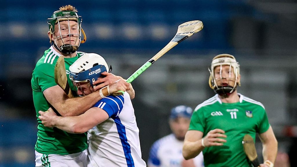 Waterford’s Stephen Bennett is tackled by Limerick’s Will O’Donoghue in the 2020 All-Ireland hurling final. Photograph: Inpho